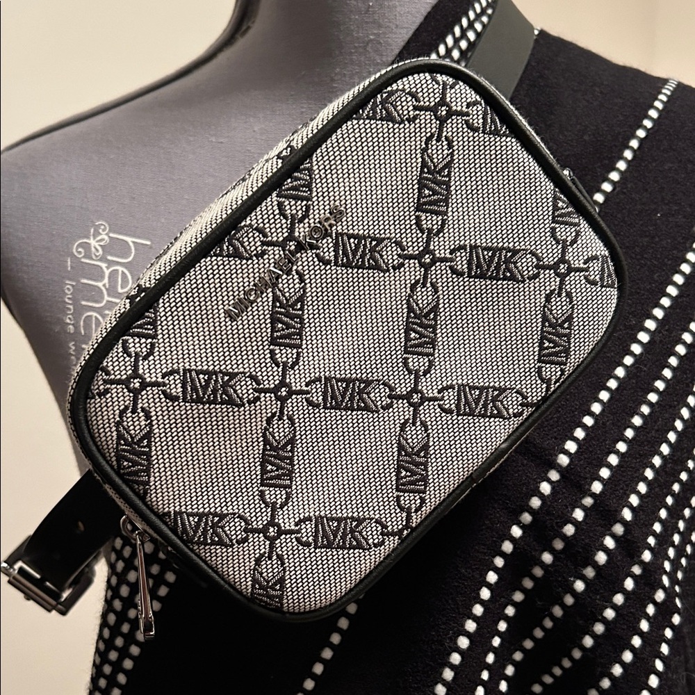 Michael Kors Monochrome MK Pattern Crossbody belt bag